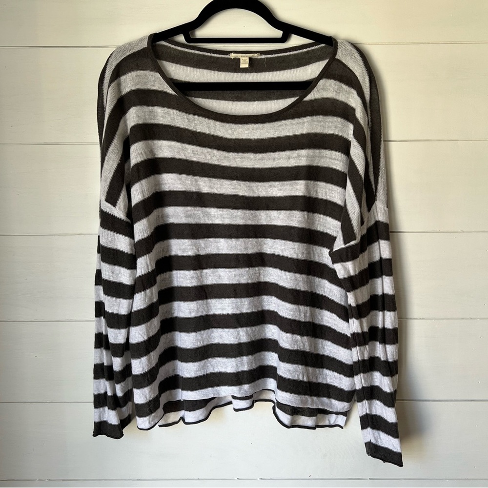Eileen Fisher Black and White Striped Top